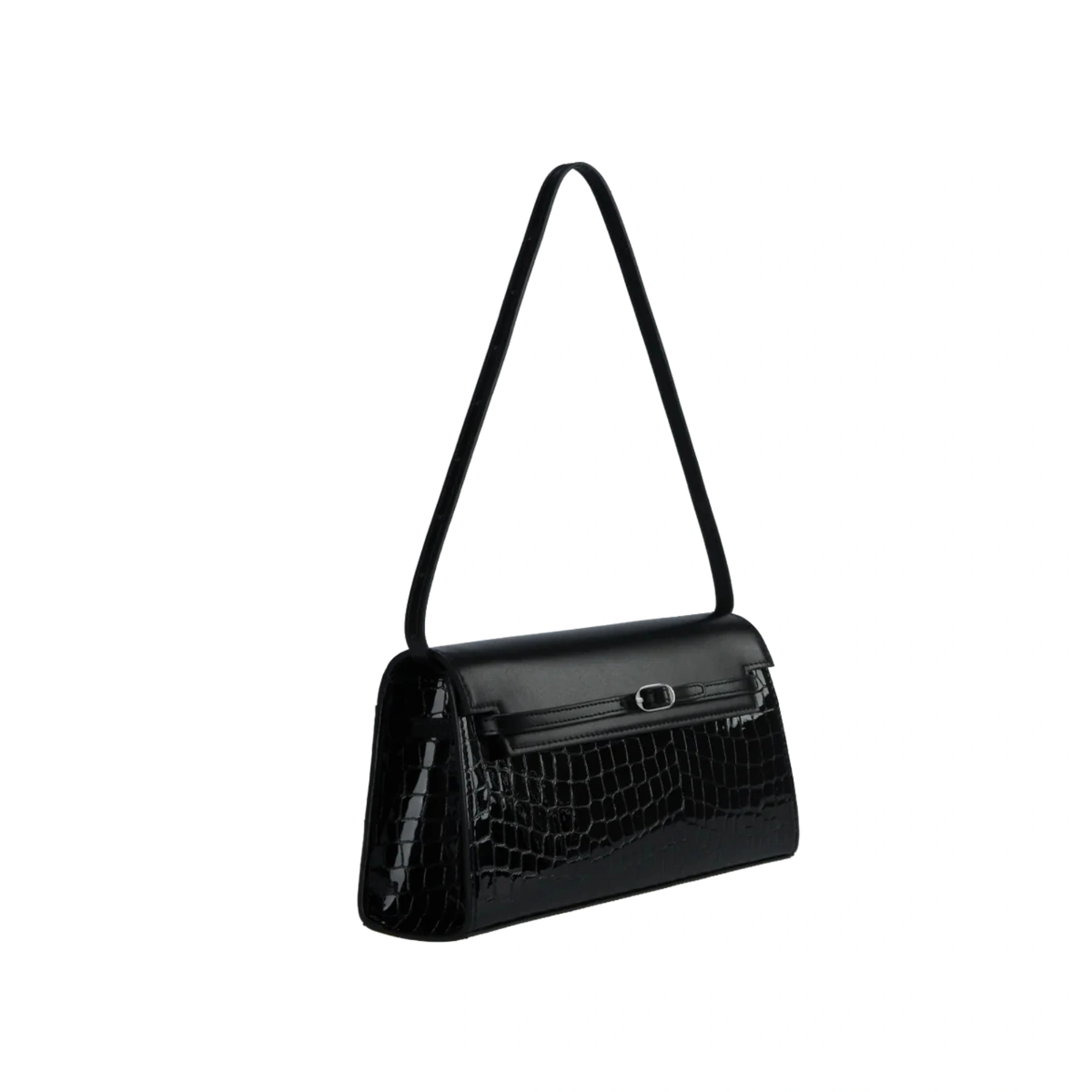 3 Way Baguette Bag – Nappa Calf Leather Croc Embossed Patent 1 - Levant Leather