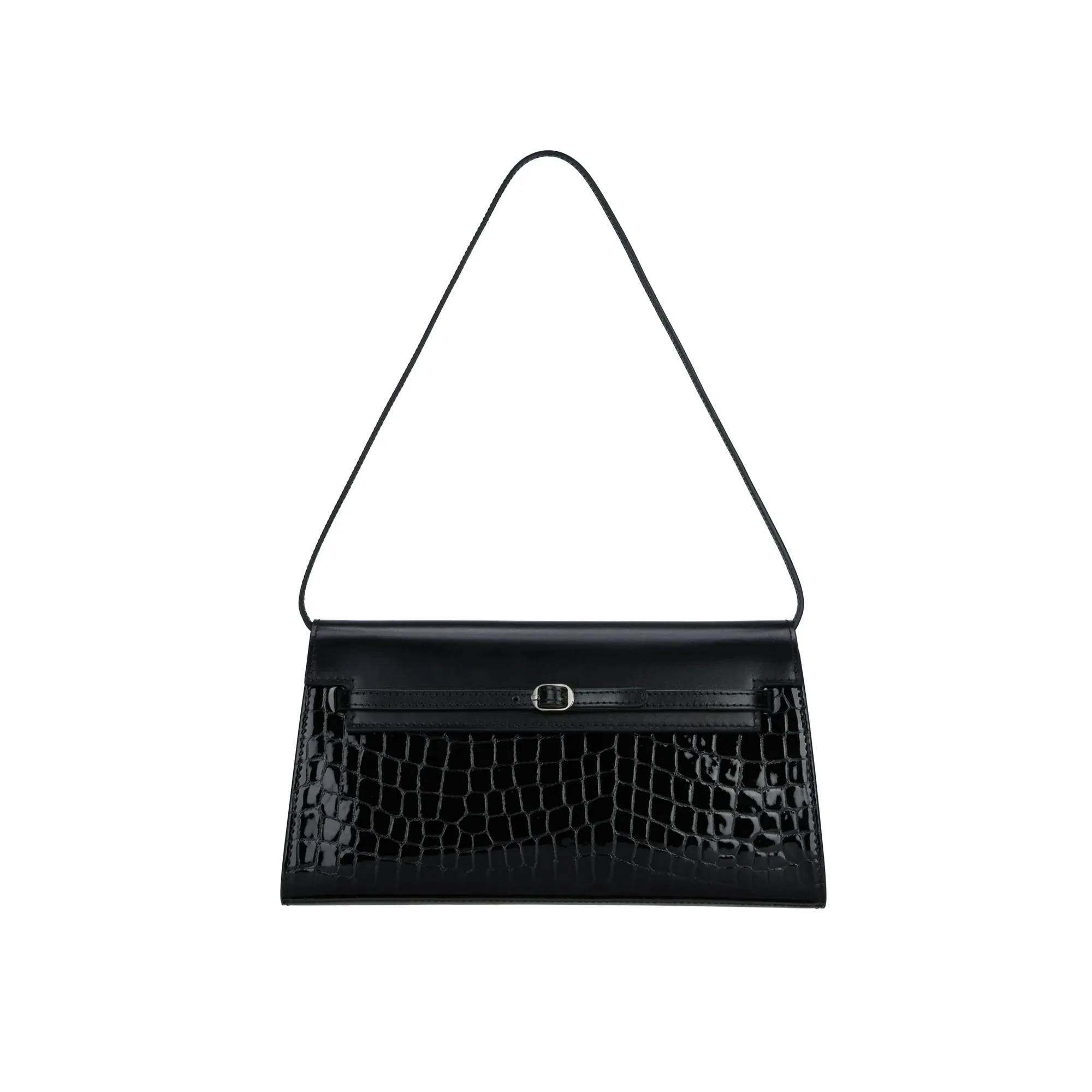 3-Way Baguette Bag – Nappa Calf Leather & Croc-Embossed Patent