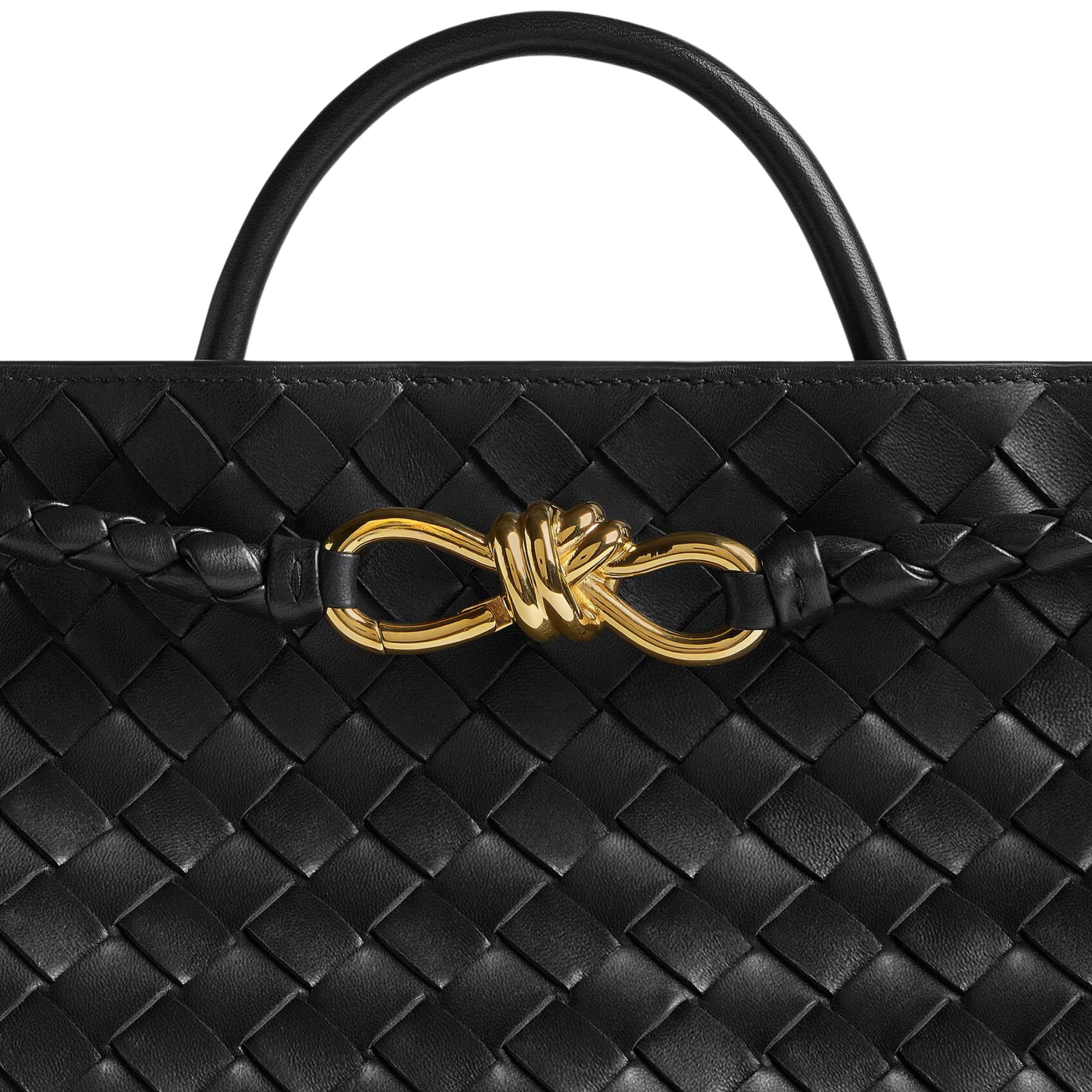 Andiamo Black Woven Leather Bag
