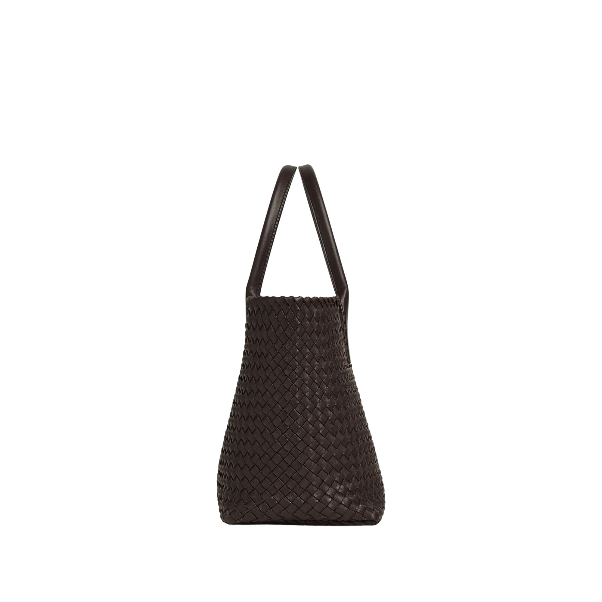 Black Italian Leather Handwoven Tote