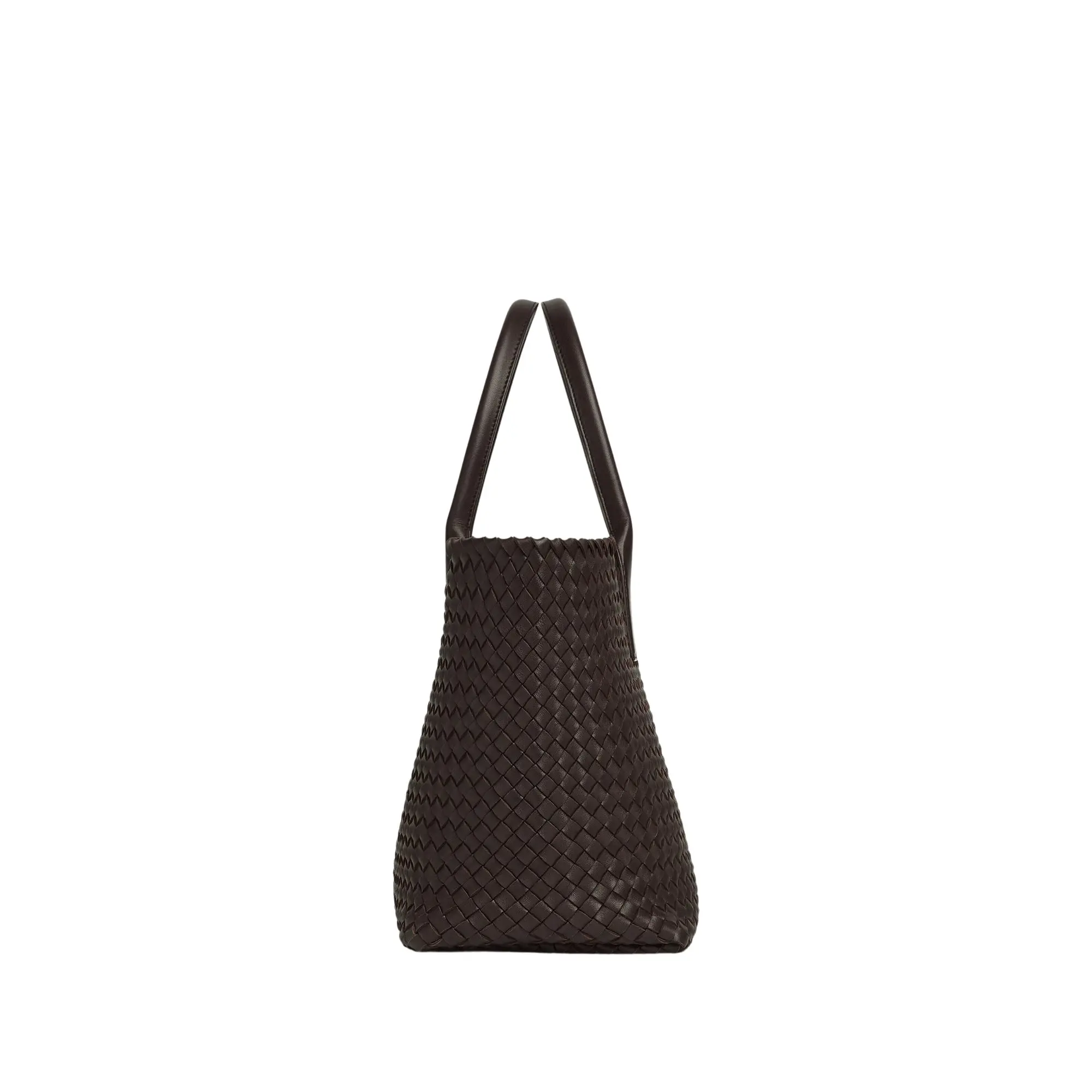 Black Italian Leather Handwoven Tote