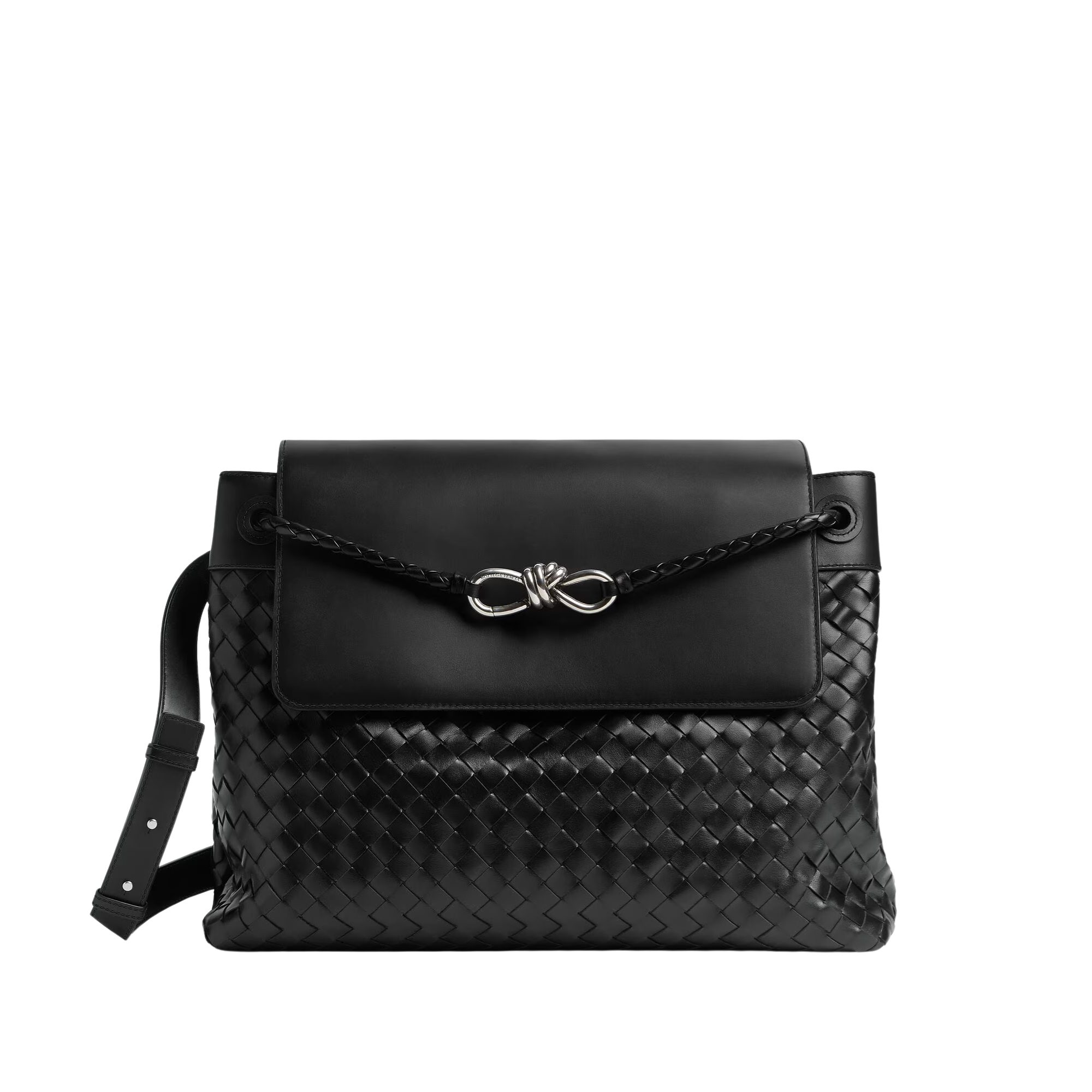 Large Trenzado Messenger Bag-Black