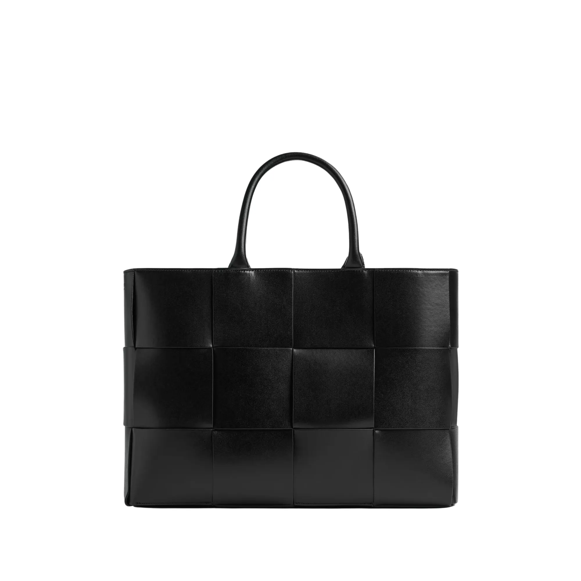 Medium Arco Leather Tote Bag - Black