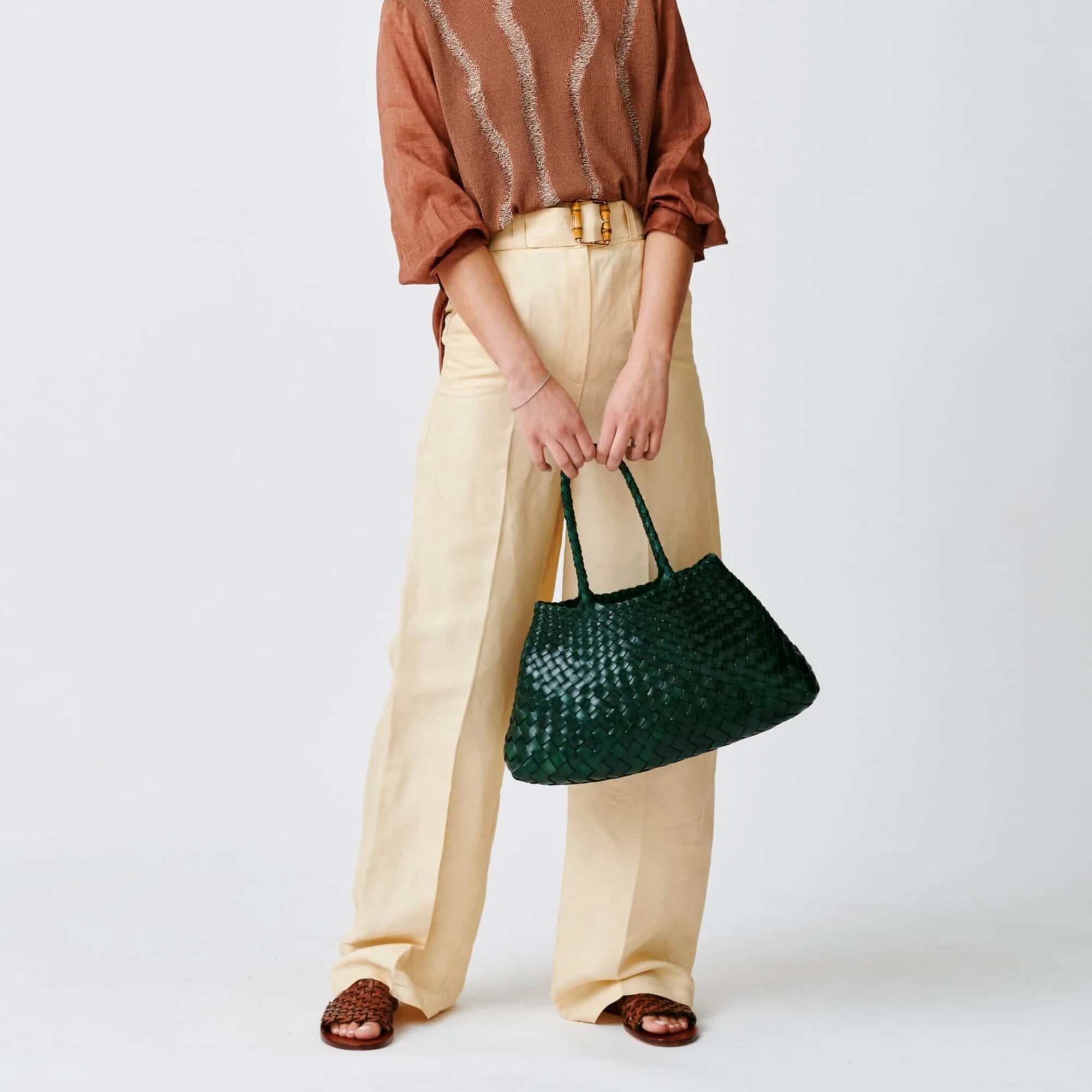 Levant-leather-woven-leather-bag-handmade-santa-croce-big-forest-green