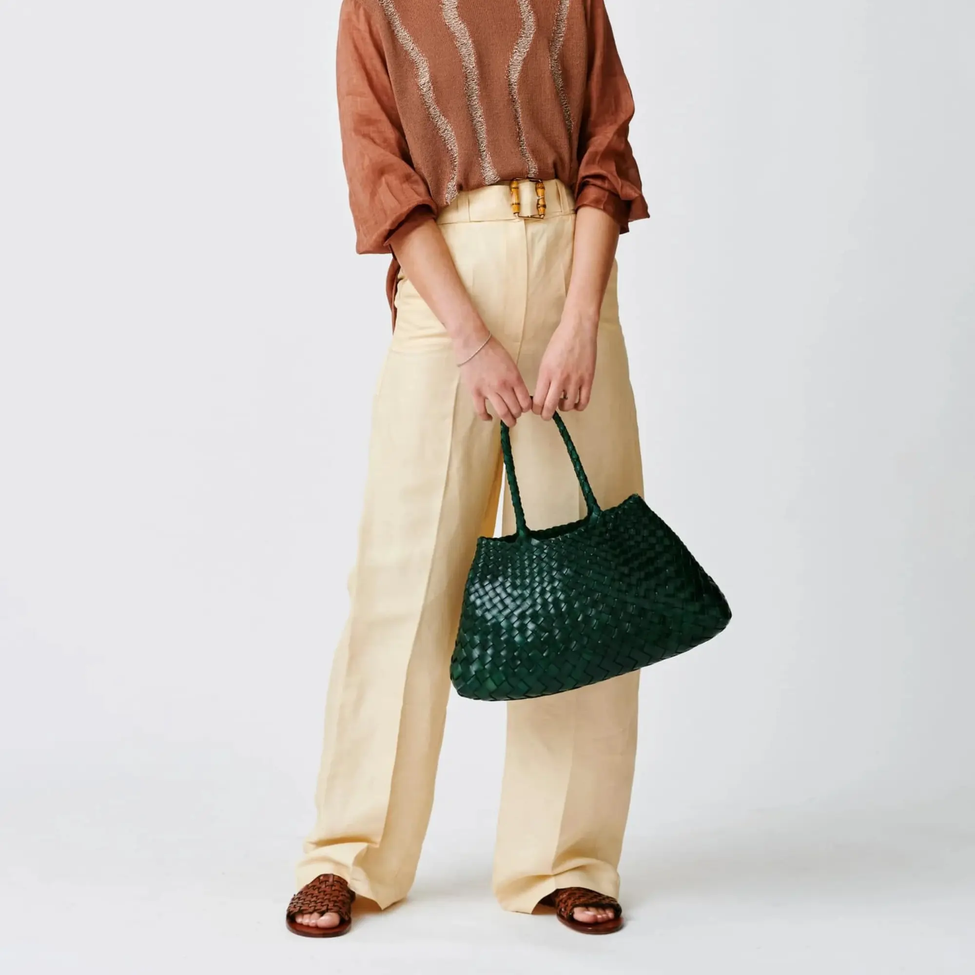 Levant-leather-woven-leather-bag-handmade-santa-croce-big-forest-green