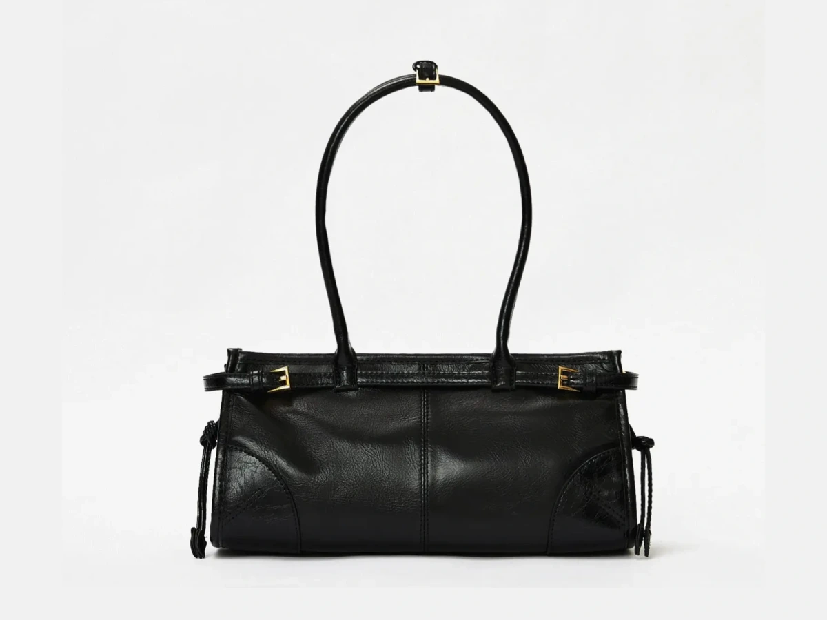 ショルダーバッグ ostrich leather y2k shoulder bag black Shoulder Bag for Women Y2K Trendy Purse Vegan Leather Hobo