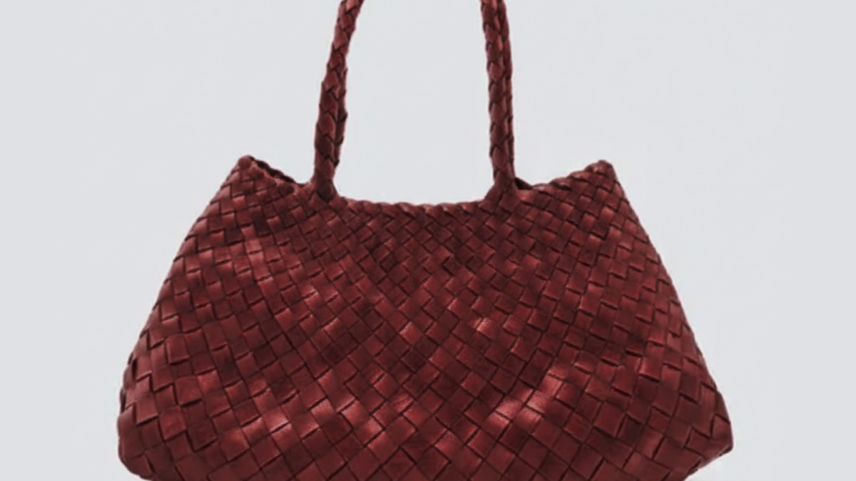 Santa Croce Big Red Woven Leather Bag - Levant Leather