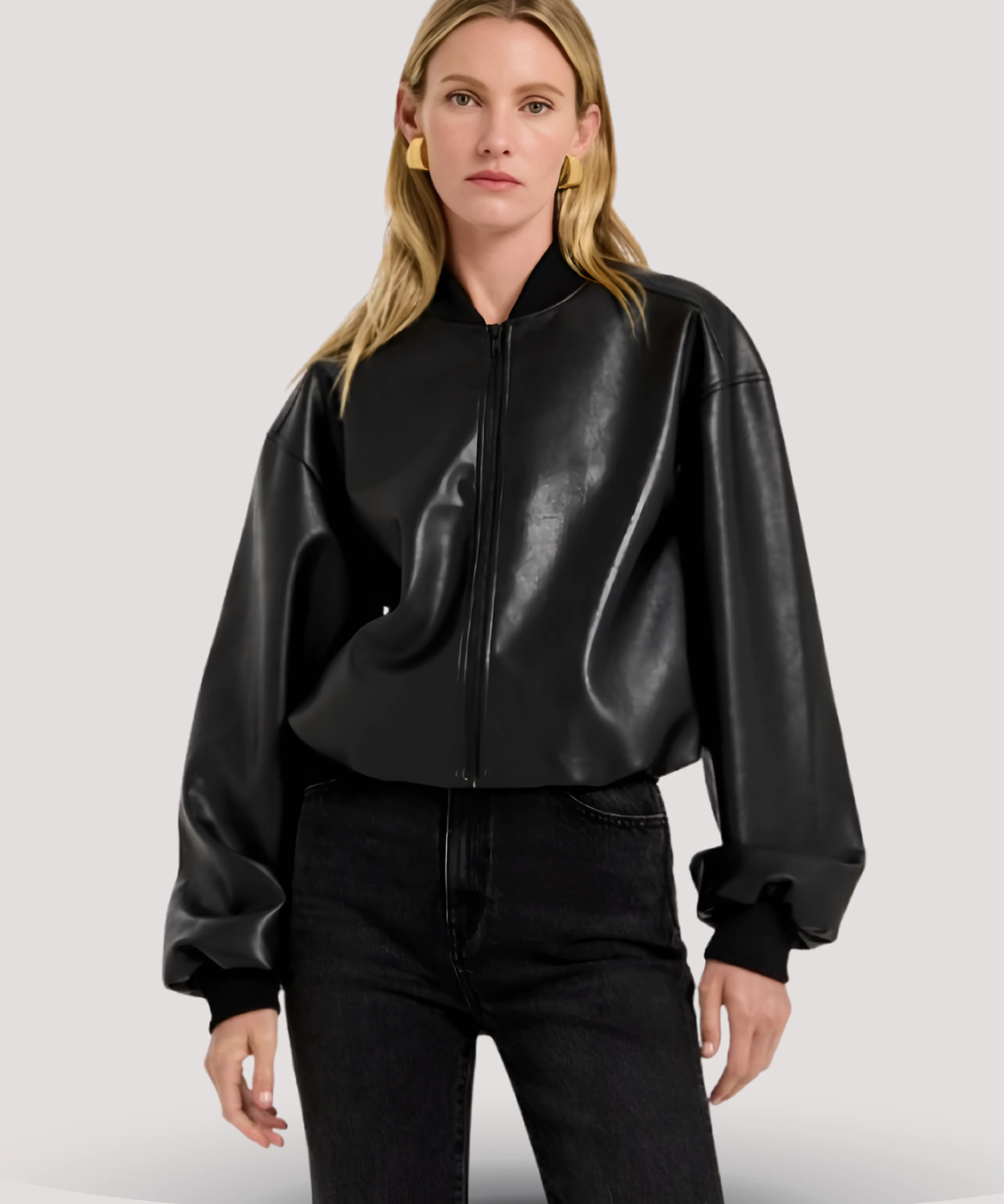 Authentic-Sandra-Bullock-black-bomber-leather-jacket-with-elasticated-waistband-sleek-silhouette-and-premium-leather-perfect-for-urban-womens-fashion