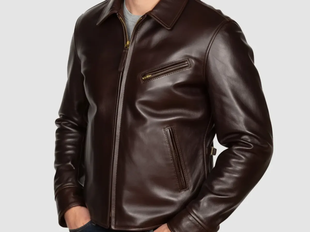 ジャケット・アウター vintage 90s D'URBAN leather half coat Mens-1930s-half-belt-leather-