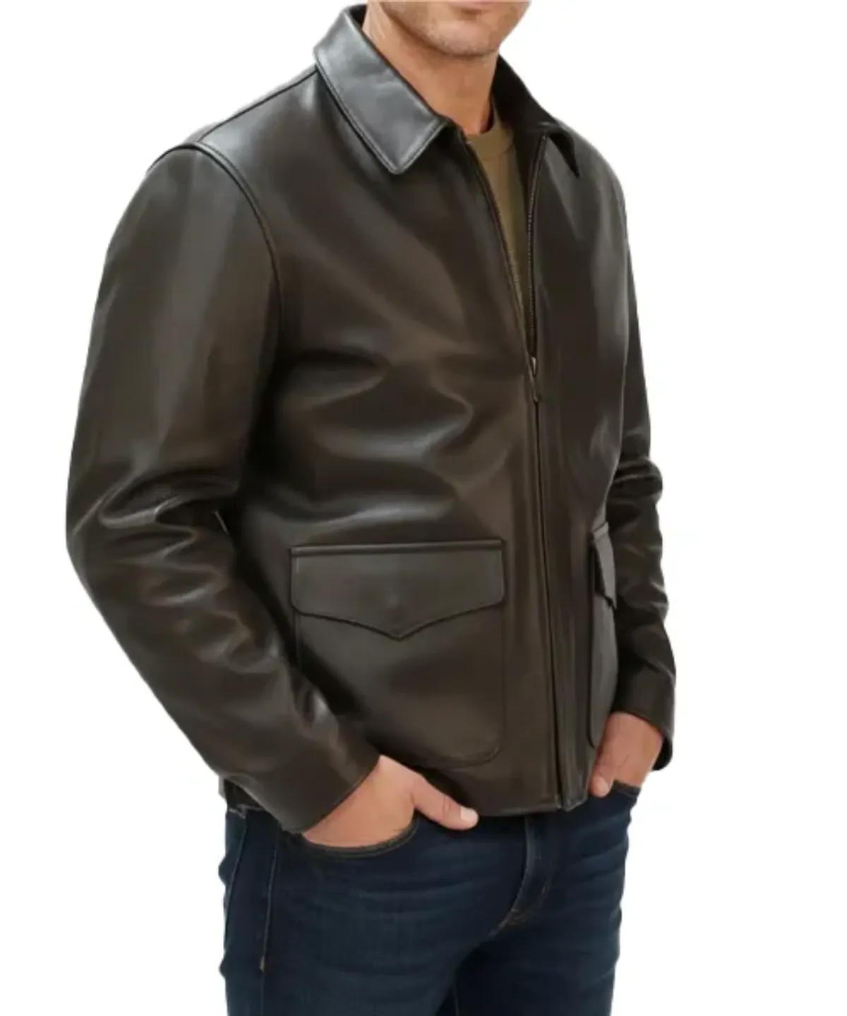 Buy Mens Indiana Jones Leather Jacket Brown - 50% Off - Levant Leather